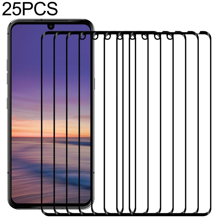 For LG G9 25 PCS Full Glue Full Screen Tempered Glass Film