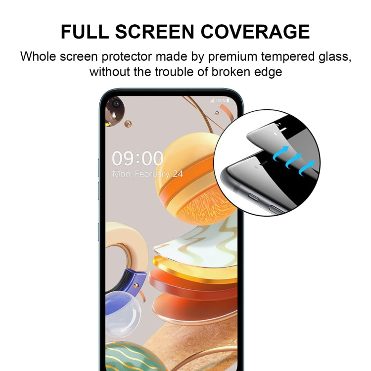 For LG K61 25 PCS Full Glue Full Screen Tempered Glass Film