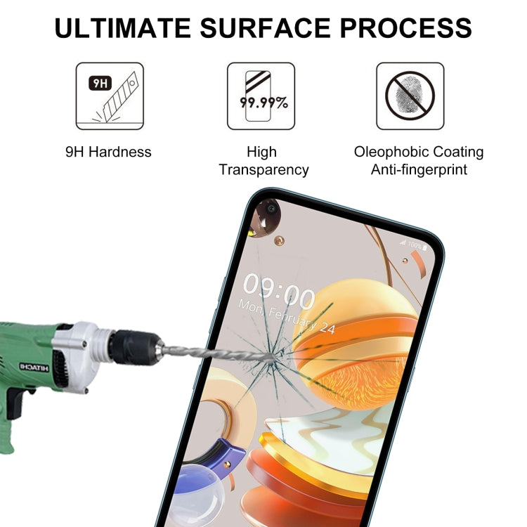 For LG K61 25 PCS Full Glue Full Screen Tempered Glass Film