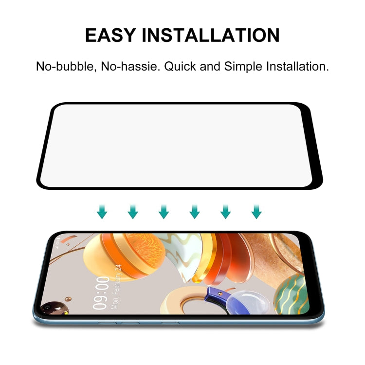 For LG K61 25 PCS Full Glue Full Screen Tempered Glass Film