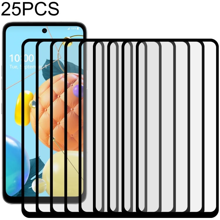 For LG K62 25 PCS Full Glue Full Screen Tempered Glass Film