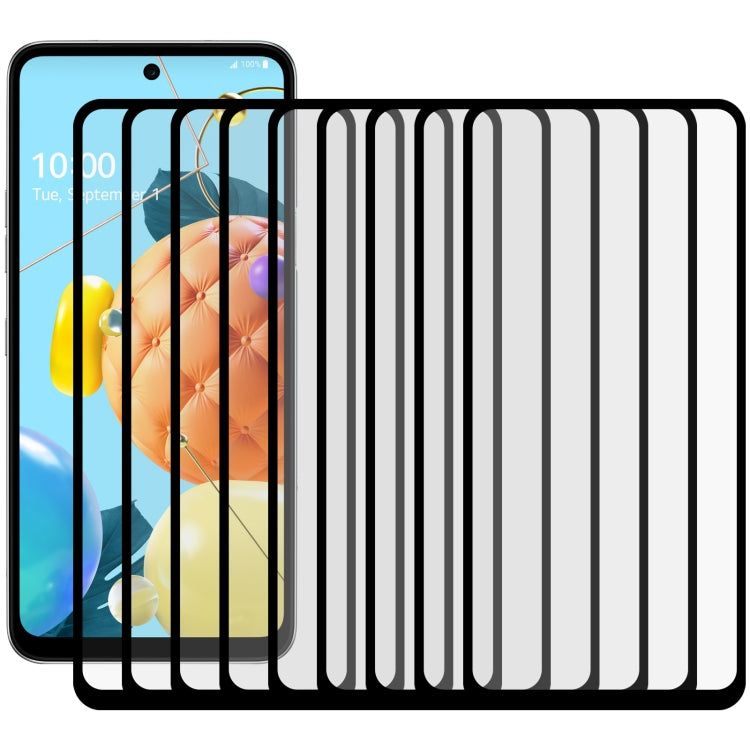 For LG K62 25 PCS Full Glue Full Screen Tempered Glass Film