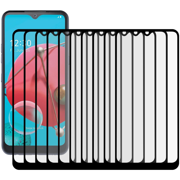 For LG Q51 25 PCS Full Glue Full Screen Tempered Glass Film