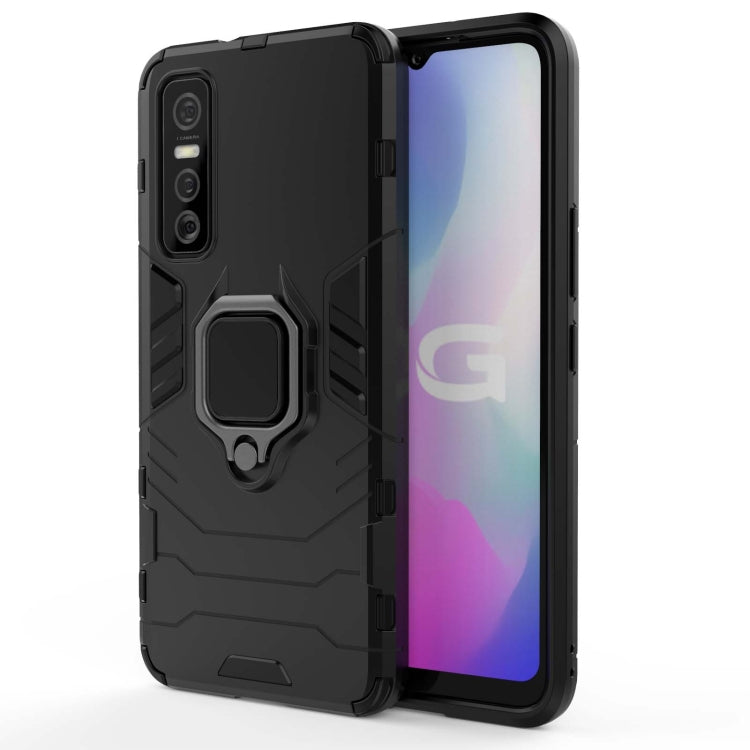 For vivo Y73s PC + TPU Shockproof Protective Case with Magnetic Ring Holder