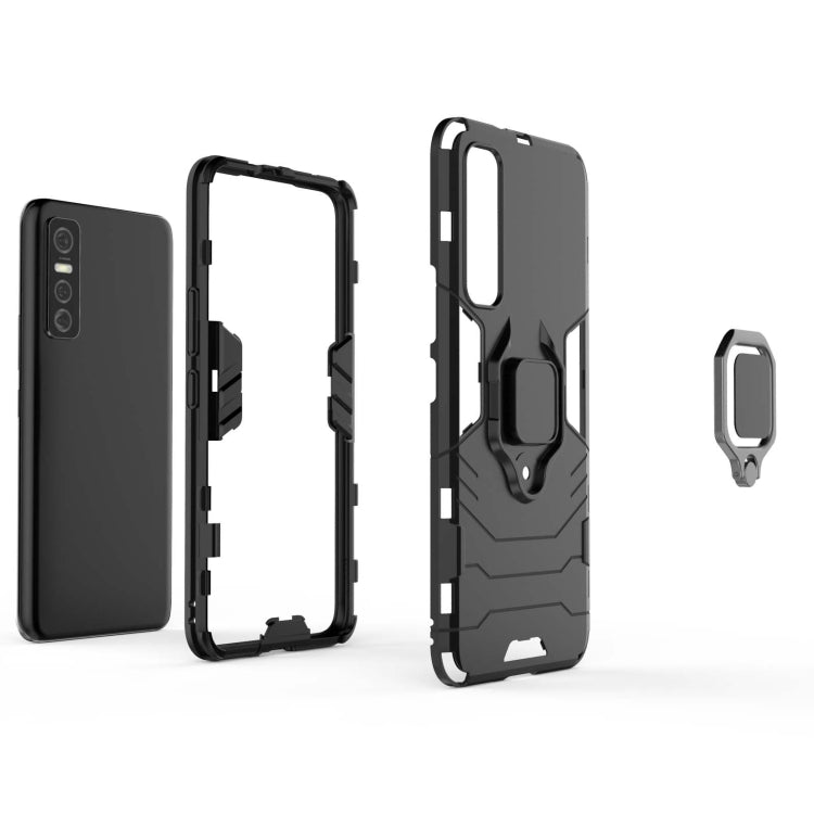 For vivo V20 PC + TPU Shockproof Protective Case with Magnetic Ring Holder