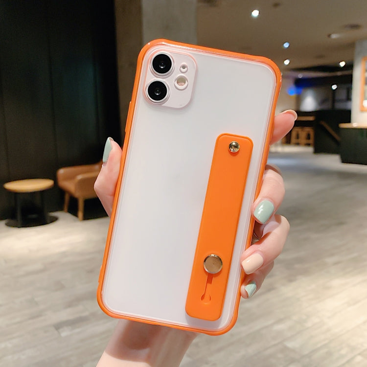 For iPhone 12 Shockproof Acrylic Protective Case with Wristband Holder