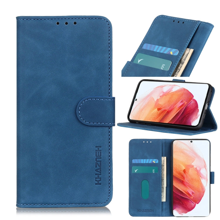 For Samsung Galaxy S21 5G KHAZNEH Retro Texture PU + TPU Horizontal Flip Leather Case with Holder & Card Slots & Wallet
