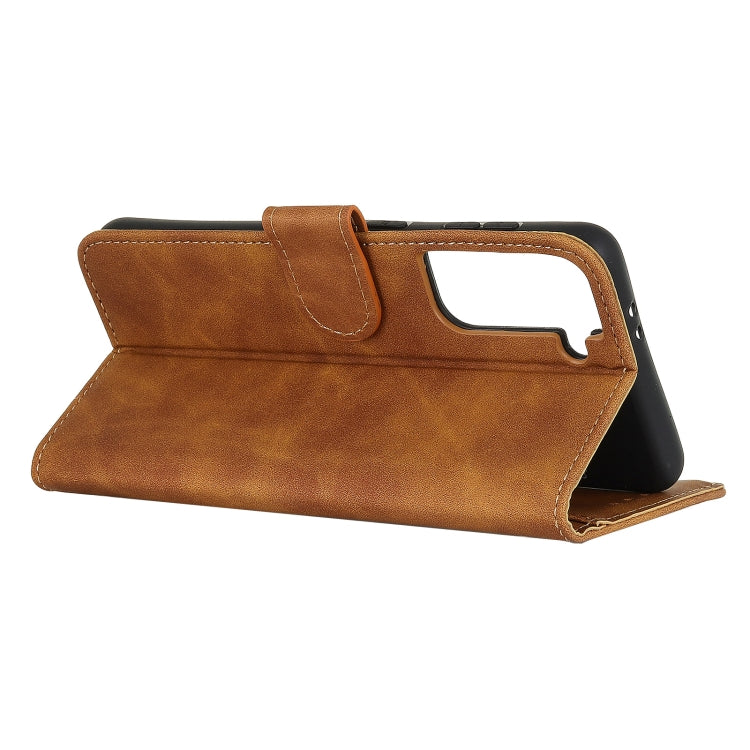 For Samsung Galaxy S21 5G KHAZNEH Retro Texture PU + TPU Horizontal Flip Leather Case with Holder & Card Slots & Wallet
