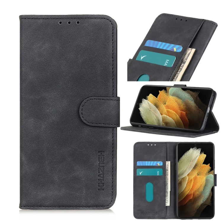 For Samsung Galaxy S21 Ultra 5G KHAZNEH Retro Texture PU + TPU Horizontal Flip Leather Case with Holder & Card Slots & Wallet