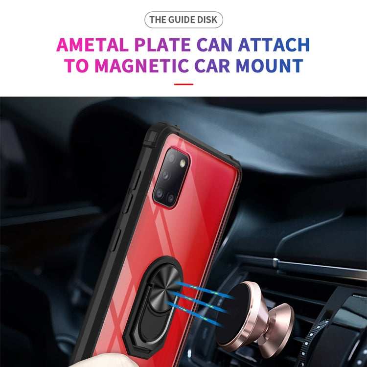 For Samsung Galaxy A31 Shockproof Transparent TPU + Acrylic Protective Case with Ring Holder