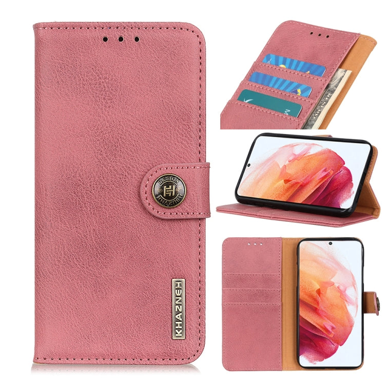 For Samsung Galaxy S21 5G KHAZNEH Cowhide Texture Horizontal Flip Leather Case with Holder & Card Slots & Wallet