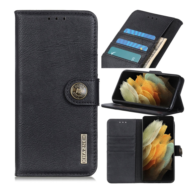 For Samsung Galaxy S21 Plus 5G KHAZNEH Cowhide Texture Horizontal Flip Leather Case with Holder & Card Slots & Wallet