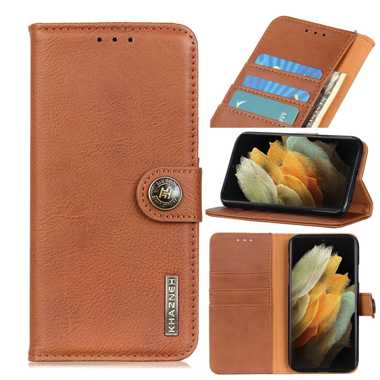 For Samsung Galaxy S21 Plus 5G KHAZNEH Cowhide Texture Horizontal Flip Leather Case with Holder & Card Slots & Wallet