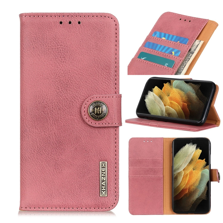 For Samsung Galaxy S21 Ultra 5G KHAZNEH Cowhide Texture Horizontal Flip Leather Case with Holder & Card Slots & Wallet