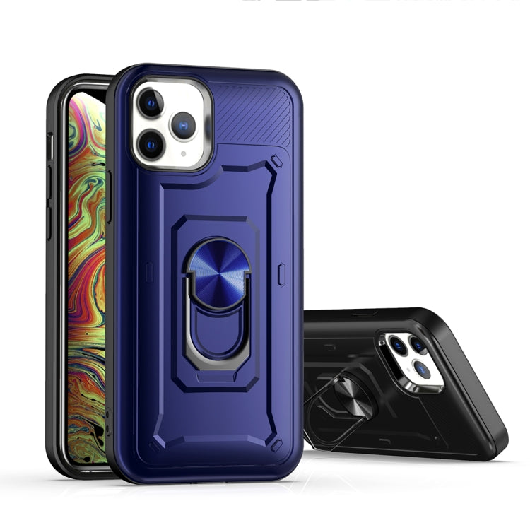 For iPhone 12 Shockproof PC + TPU Protective Case with Ring Holder