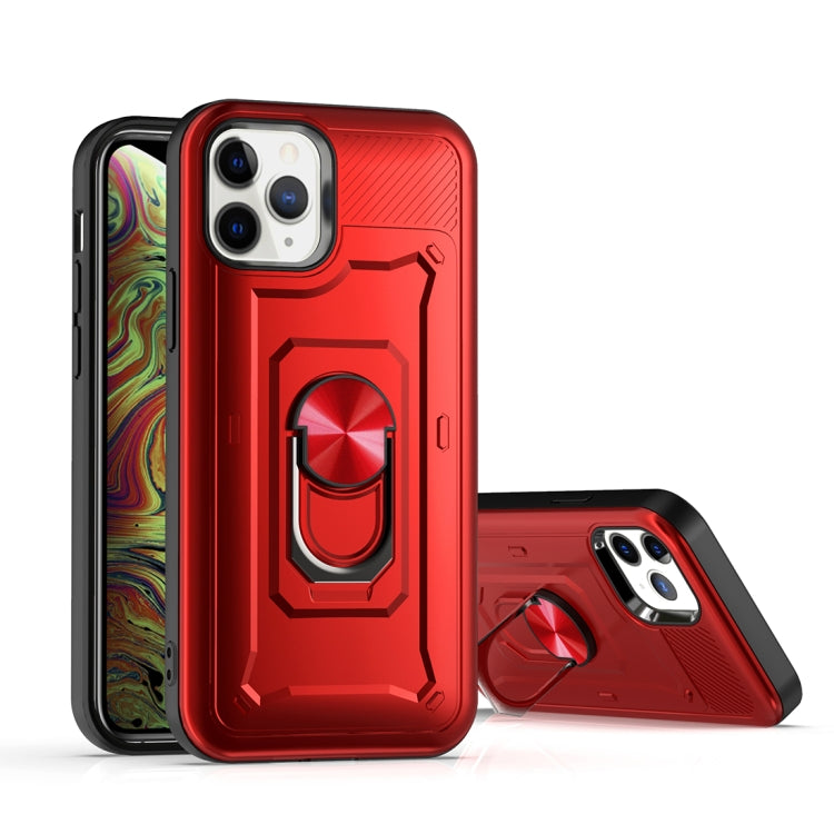 For iPhone 12 Pro Shockproof PC + TPU Protective Case with Ring Holder