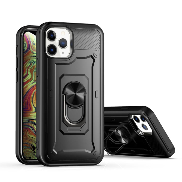 For iPhone 12 Pro Shockproof PC + TPU Protective Case with Ring Holder