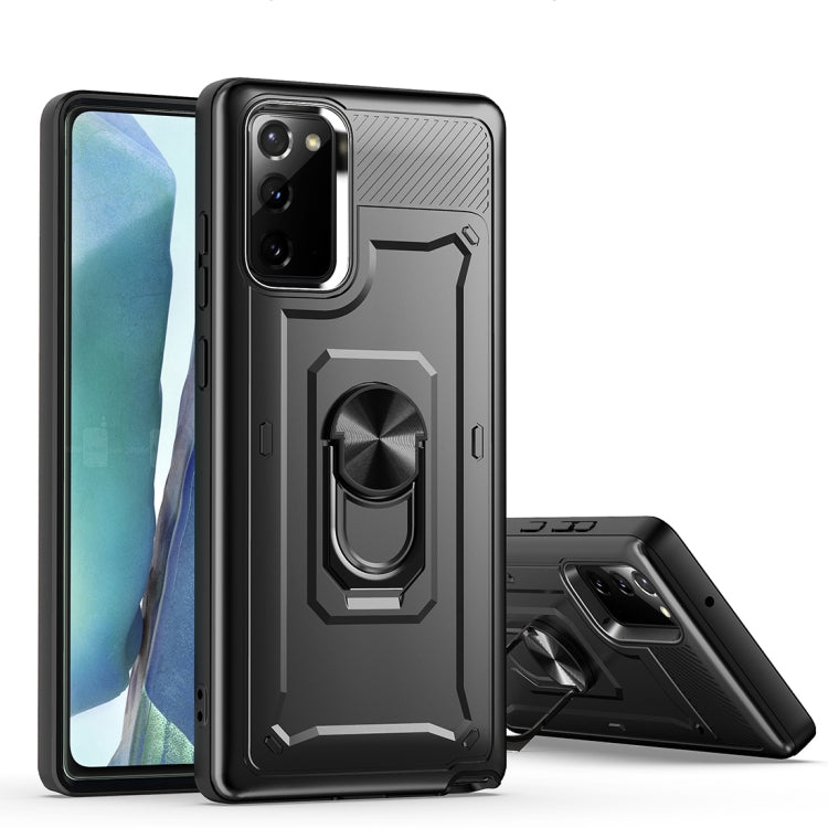 For Samsung Galaxy Note20 5G Shockproof PC + TPU Protective Case with Ring Holder