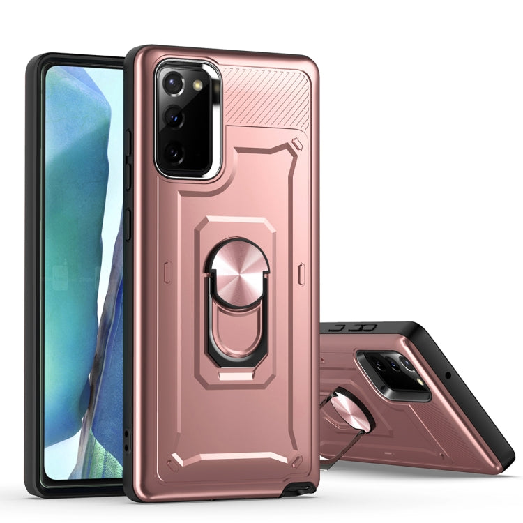 For Samsung Galaxy Note20 Shockproof PC + TPU Protective Case with Ring Holder
