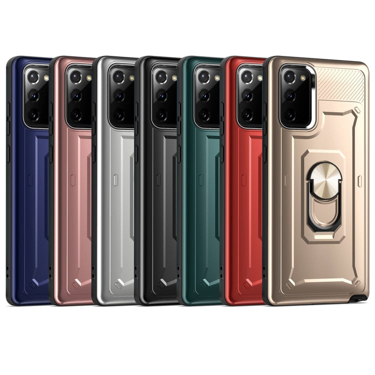 For Samsung Galaxy Note20 Shockproof PC + TPU Protective Case with Ring Holder
