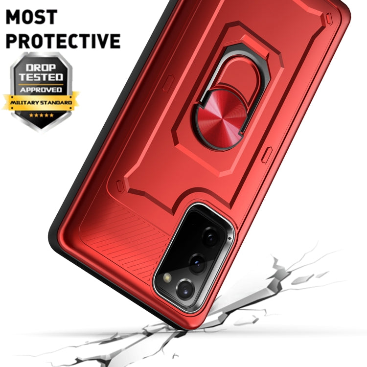 For Samsung Galaxy Note20 Shockproof PC + TPU Protective Case with Ring Holder