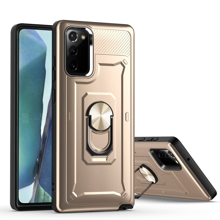 For Samsung Galaxy Note20 Shockproof PC + TPU Protective Case with Ring Holder