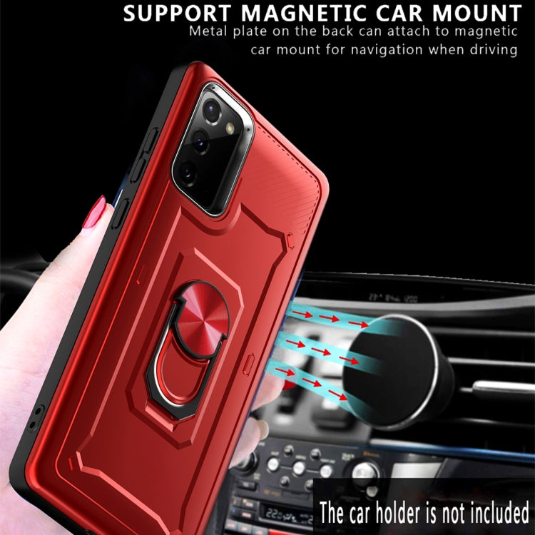 For Samsung Galaxy Note20 Shockproof PC + TPU Protective Case with Ring Holder