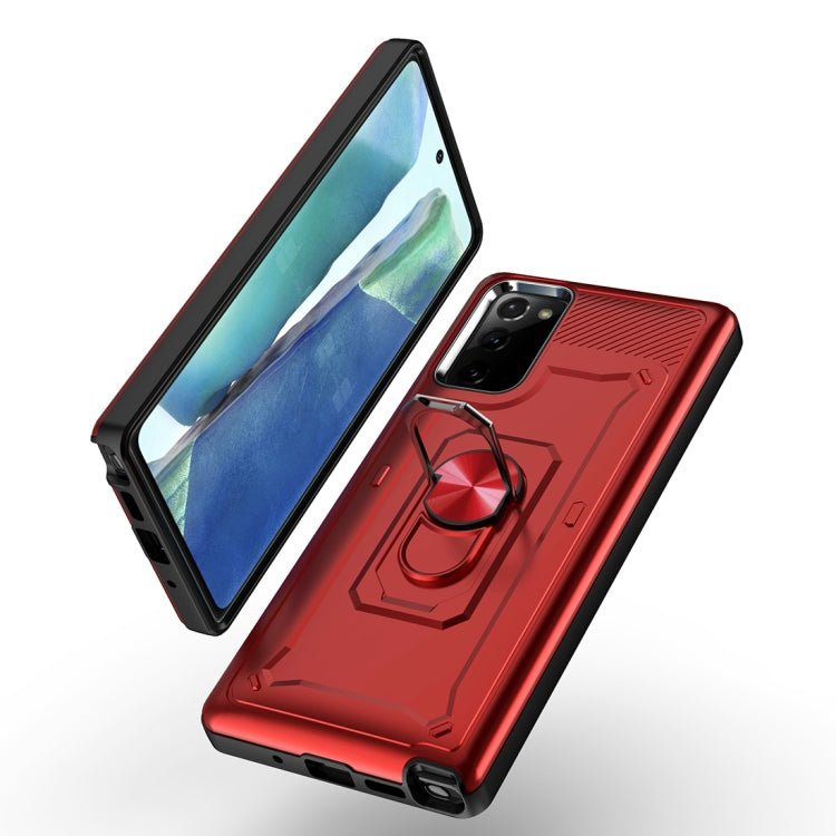 For Samsung Galaxy Note20 Shockproof PC + TPU Protective Case with Ring Holder