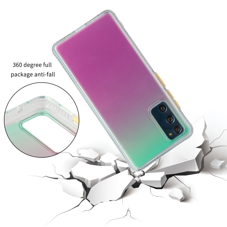 For Samsung Galaxy S20 FE Gradient Shockproof TPU Case with Detachable Buttons