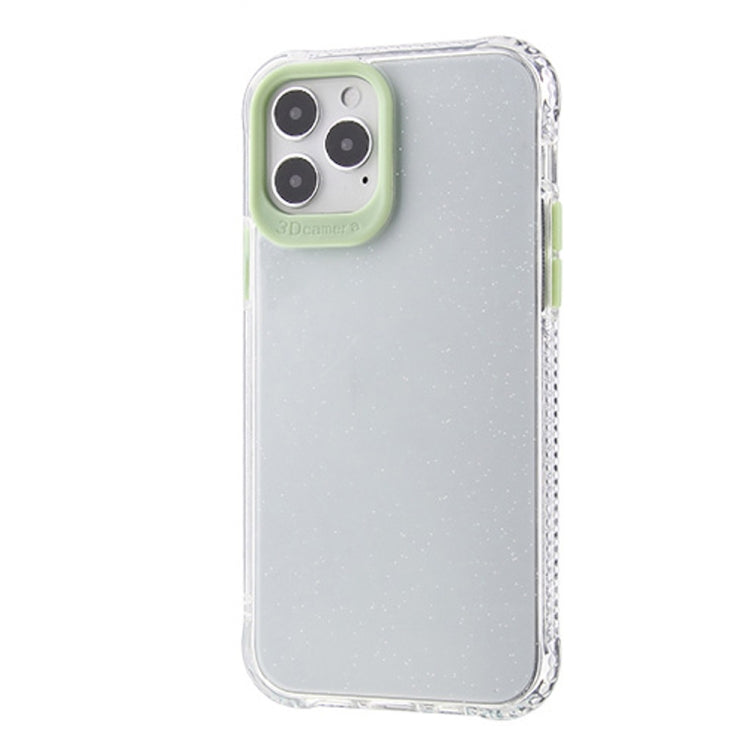 For iPhone 12 mini Transparent Glitter Powder TPU + PC Case with Detachable Buttons
