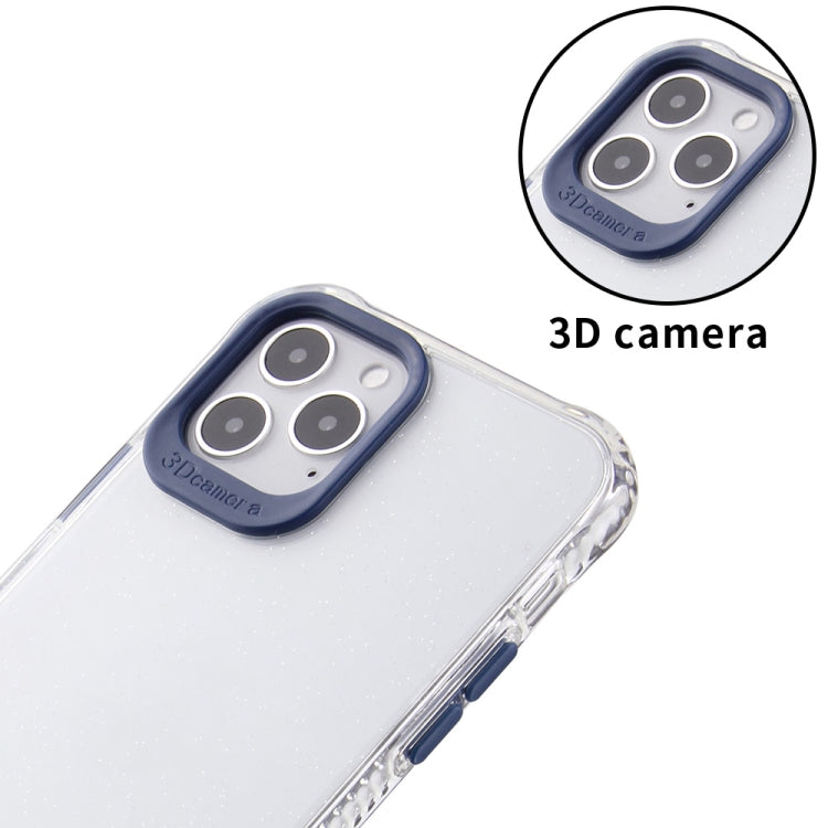 For iPhone 12 mini Transparent Glitter Powder TPU + PC Case with Detachable Buttons
