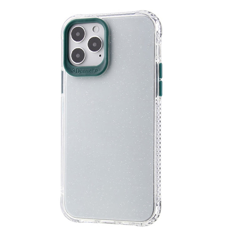 For iPhone 12 / 12 Pro Transparent Glitter Powder TPU + PC Case with Detachable Buttons