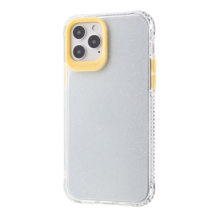 For iPhone 12 / 12 Pro Transparent Glitter Powder TPU + PC Case with Detachable Buttons