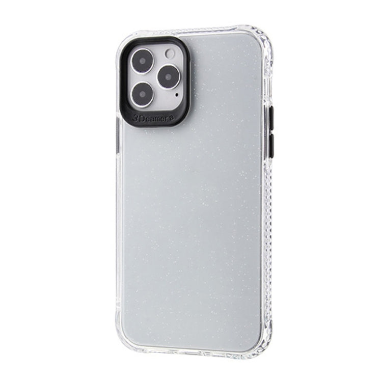 For iPhone 12 / 12 Pro Transparent Glitter Powder TPU + PC Case with Detachable Buttons