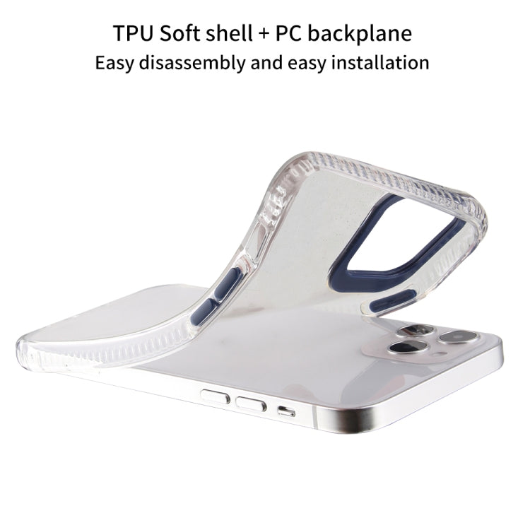 For iPhone 12 / 12 Pro Transparent Glitter Powder TPU + PC Case with Detachable Buttons