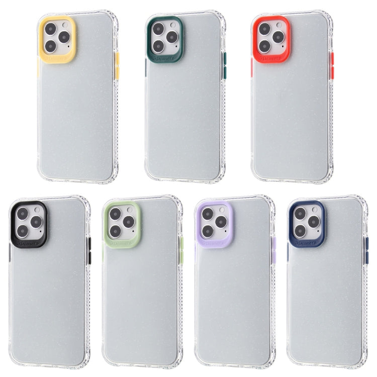 For iPhone 12 / 12 Pro Transparent Glitter Powder TPU + PC Case with Detachable Buttons