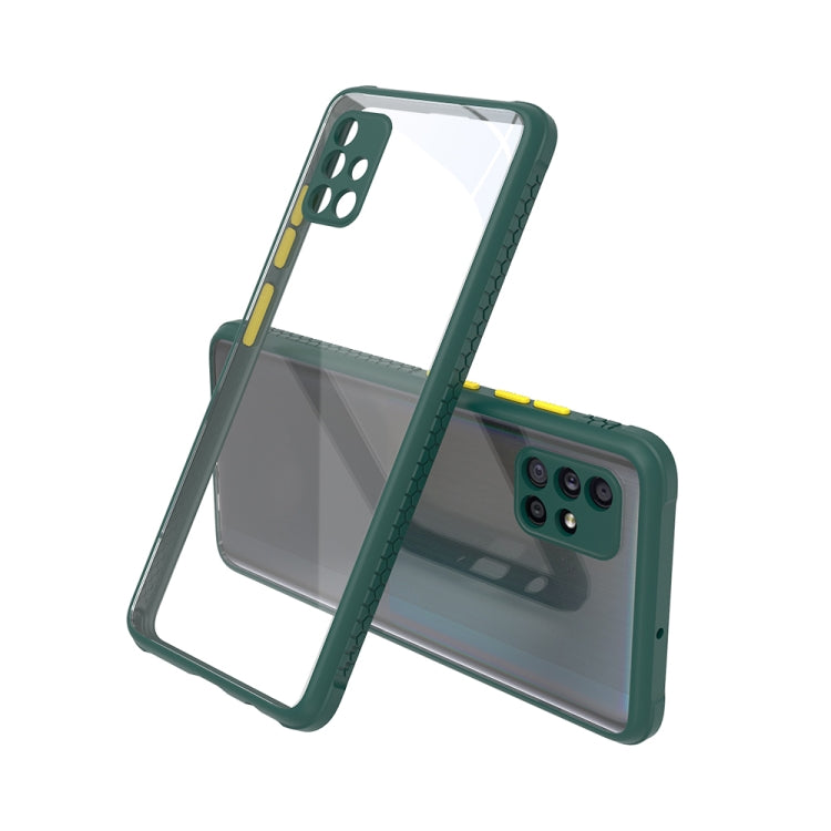 For Samsung Galaxy A51 Tire Side Texture Contrast Button Shockproof PC + TPU Phone Protective Case