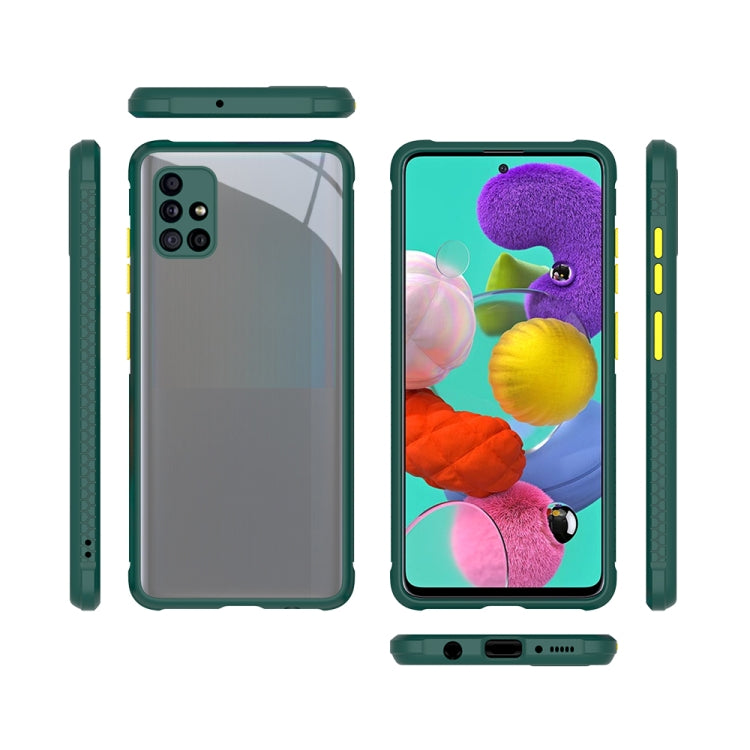 For Samsung Galaxy A51 Tire Side Texture Contrast Button Shockproof PC + TPU Phone Protective Case