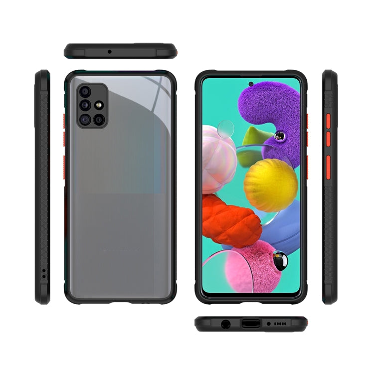 For Samsung Galaxy A51 Tire Side Texture Contrast Button Shockproof PC + TPU Phone Protective Case