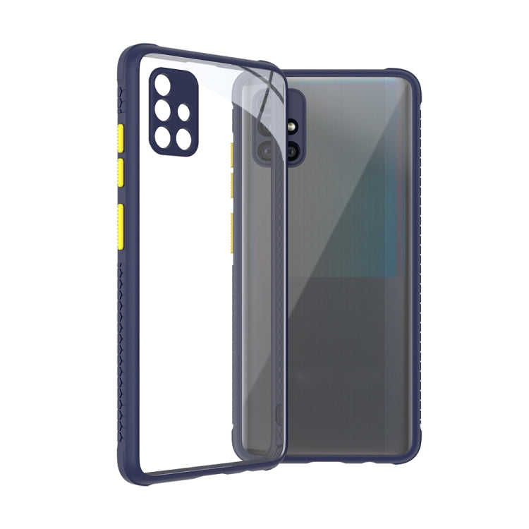 For Samsung Galaxy A51 Tire Side Texture Contrast Button Shockproof PC + TPU Phone Protective Case