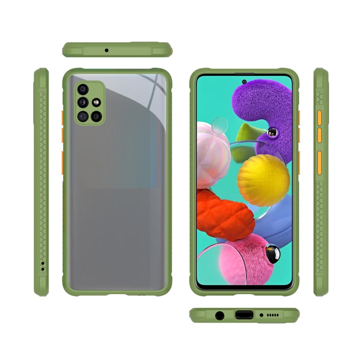For Samsung Galaxy A51 Tire Side Texture Contrast Button Shockproof PC + TPU Phone Protective Case