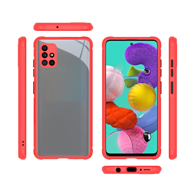 For Samsung Galaxy A51 Tire Side Texture Contrast Button Shockproof PC + TPU Phone Protective Case