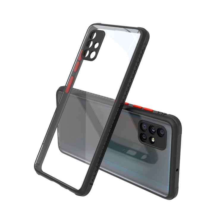 For Samsung Galaxy A71 Tire Side Texture Contrast Button Shockproof PC + TPU Phone Protective Case