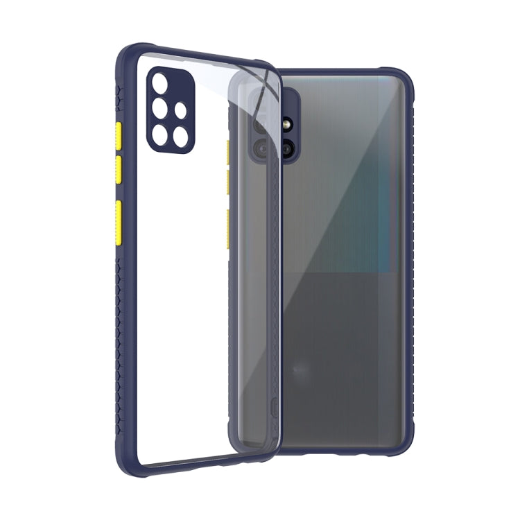 For Samsung Galaxy A71 Tire Side Texture Contrast Button Shockproof PC + TPU Phone Protective Case