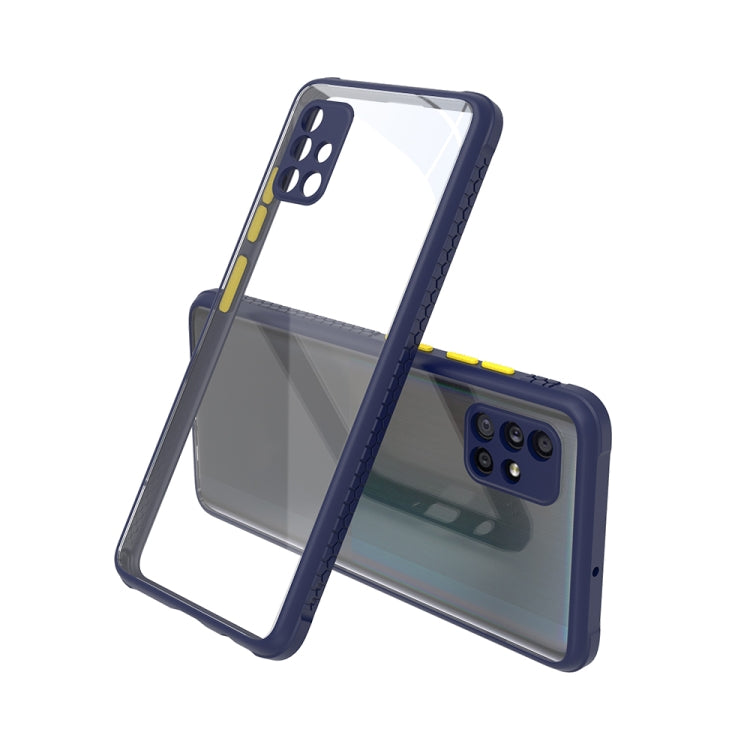 For Samsung Galaxy A71 Tire Side Texture Contrast Button Shockproof PC + TPU Phone Protective Case