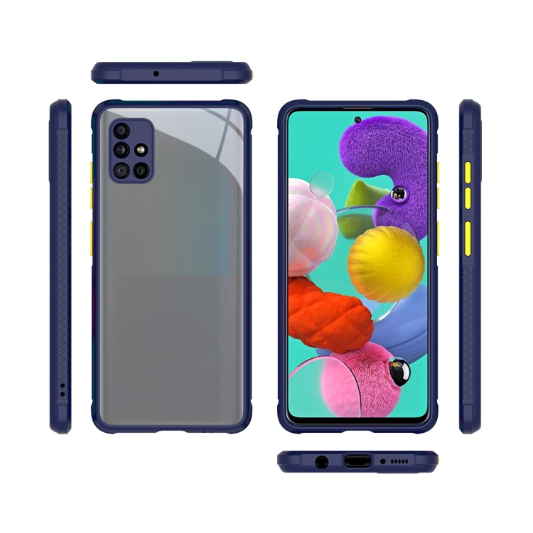 For Samsung Galaxy A71 Tire Side Texture Contrast Button Shockproof PC + TPU Phone Protective Case