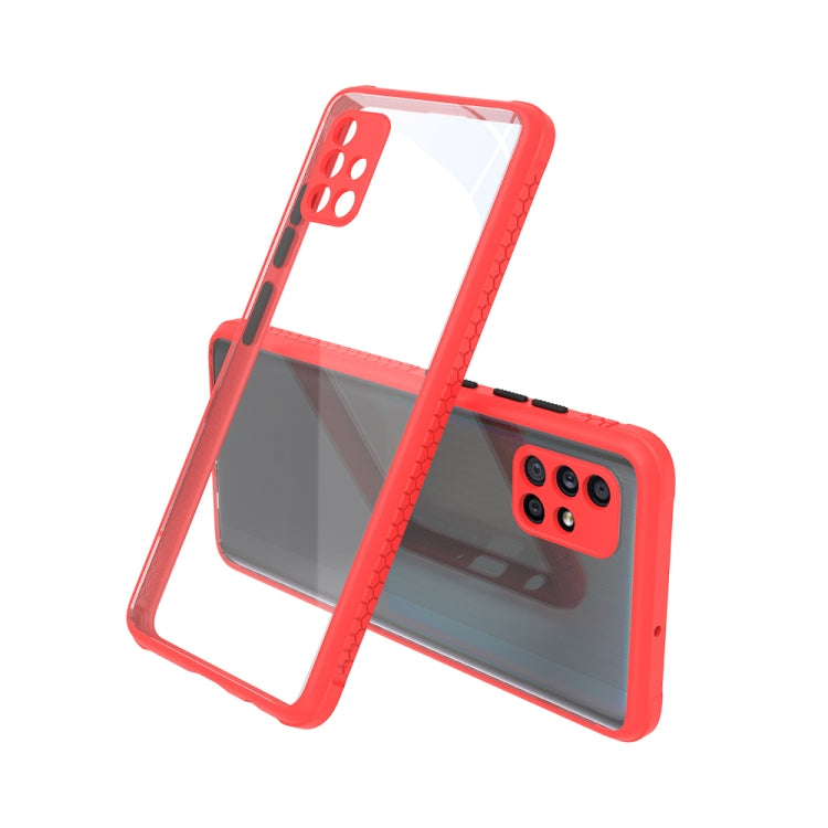 For Samsung Galaxy A71 Tire Side Texture Contrast Button Shockproof PC + TPU Phone Protective Case