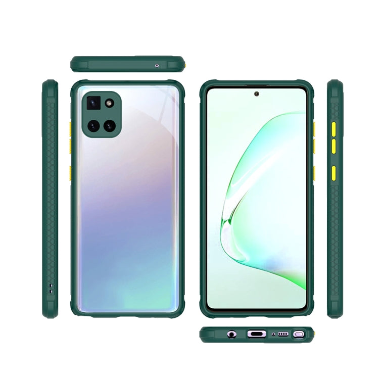 For Samsung Galaxy Note10 Lite Tire Side Texture Contrast Button Shockproof PC + TPU Phone Protective Case
