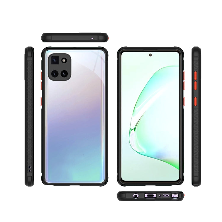 For Samsung Galaxy Note10 Lite Tire Side Texture Contrast Button Shockproof PC + TPU Phone Protective Case