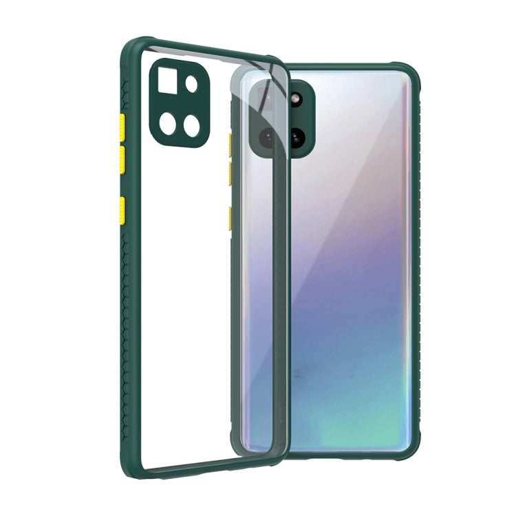 For Samsung Galaxy Note10 Lite Tire Side Texture Contrast Button Shockproof PC + TPU Phone Protective Case